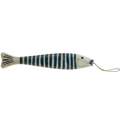 Floristik24 Ozdobne drewno rybka Drewniana rybka do zawieszenia Granatowa wys. 57,5 cm