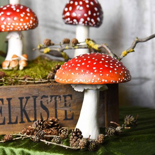 Deco muchomor czerwony, biały Dekoracja stołu jesienny grzyb Ø16cm H19cm