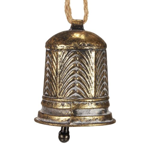 Floristik24 Dekoracyjny dzwonek metalowy, dekoracja dzwonka świątecznego w kolorze złotym anik Ø10,5cm×13cm