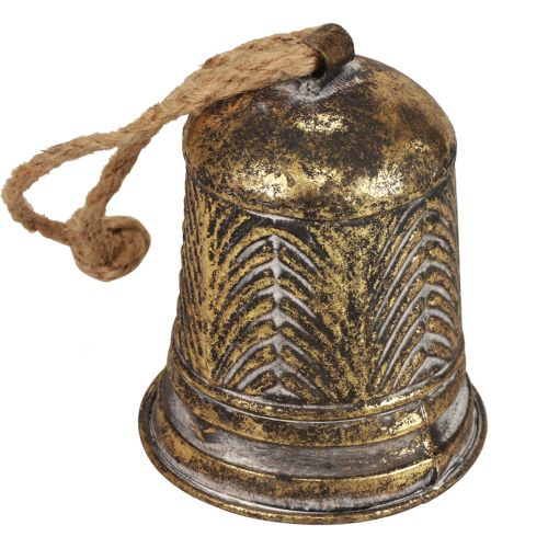 Floristik24 Dekoracyjny dzwonek metalowy, dekoracja dzwonka świątecznego w kolorze złotym anik Ø10,5cm×13cm