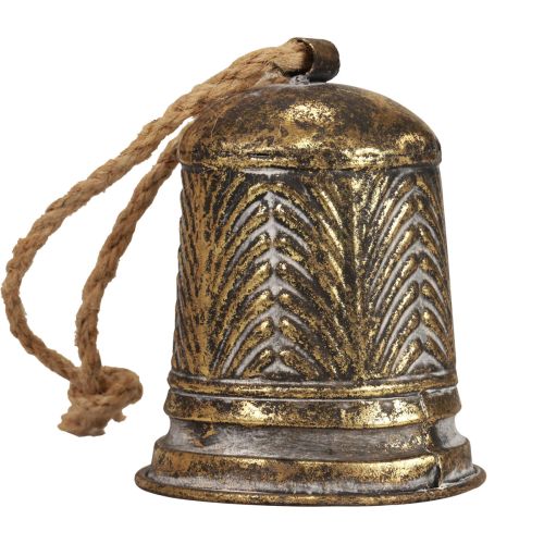 Floristik24 Dekoracyjny dzwonek metalowy, dekoracja dzwonka świątecznego w kolorze złotym anik Ø10,5cm×13cm