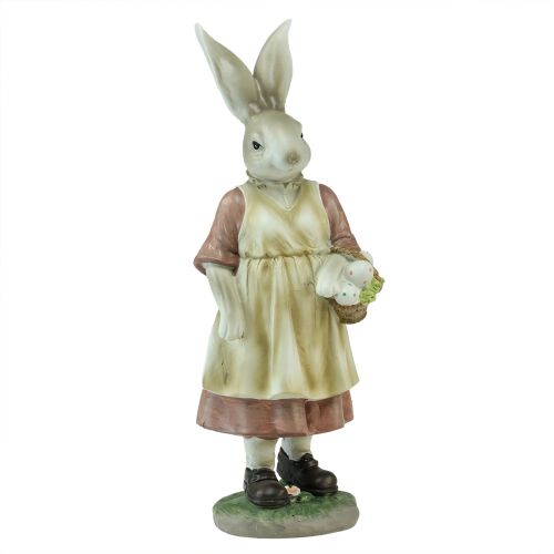 Floristik24 Dekoracyjny zajączek-królik-koszyczek dla kobiety Pisanki figurka dekoracyjna Wielkanoc wys. 37cm