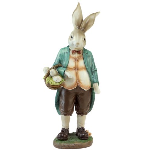 Dekoracyjny koszyczek zajączek-królik-mężczyzna Pisanki, figurka dekoracyjna wys. 39cm
