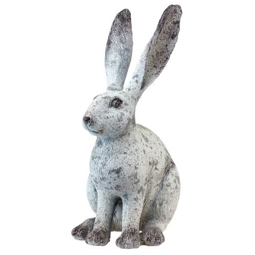 Floristik24 Dekoracyjny Królik Siedzący Shabby Chic Biała Figura Dekoracyjna Wys. 46,5 cm