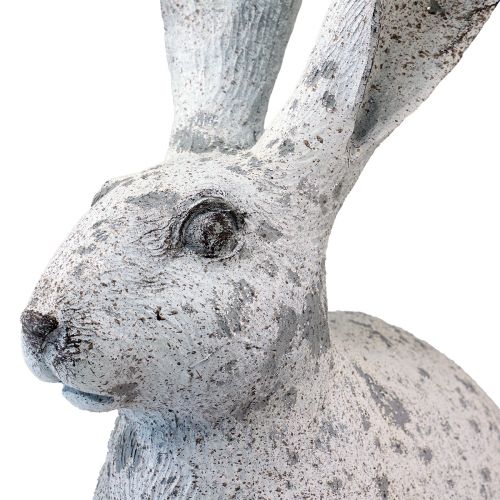 Floristik24 Dekoracyjny Królik Siedzący Shabby Chic Biała Figura Dekoracyjna Wys. 46,5 cm