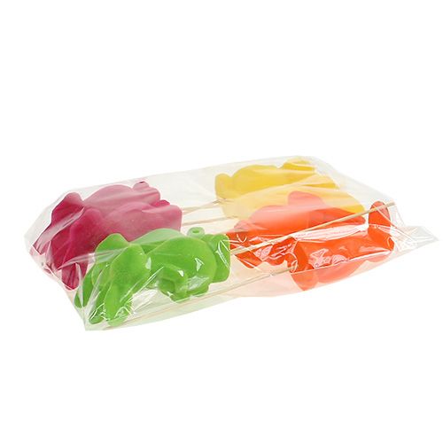 Floristik24 Ozdobne flokowane króliczki assorted. 13cm 8szt.