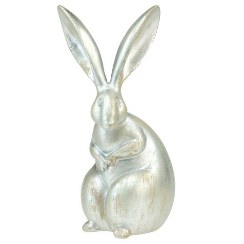 Produkt Zajączki dekoracyjne srebrne figurki dekoracyjne Wielkanoc 17,5x20,5cm 3szt