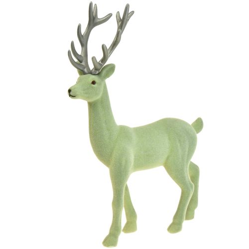 Produkt Dekoracyjna figurka jelenia-renifera bożonarodzeniowa zielono-szara wys. 37cm