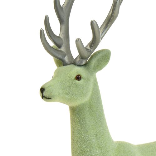 Produkt Dekoracyjna figurka jelenia-renifera bożonarodzeniowa zielono-szara wys. 37cm