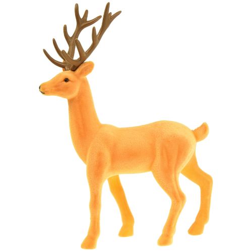 Produkt Dekoracyjna figurka jelenia renifera żółtobrązowa flokowana 37cm