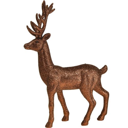 Produkt Deco jeleń renifer miedziana figurka brokatowa wys. 37cm