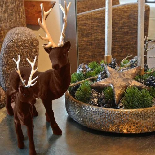 Floristik24 Deco jeleń duża brązowa złota dekoracja świąteczna 40cm