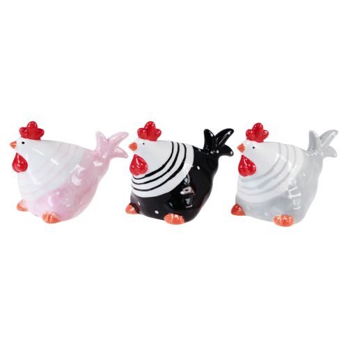 Floristik24 Dekoracyjne kurczaki Ozdoby wielkanocne figurki kura 8,5cm 3 szt