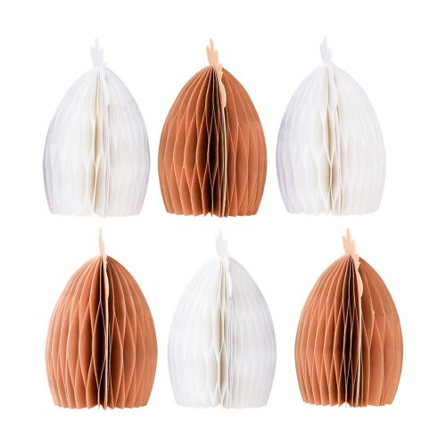 Produkt Papier ozdobny kurczak kogut o strukturze plastra miodu biały pomarańczowy 7,5×4,5×8cm 6 szt