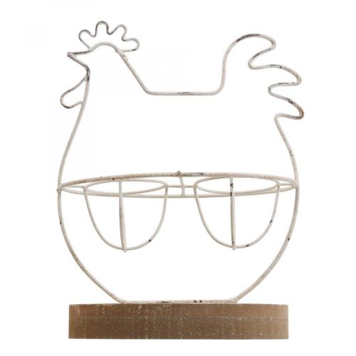Produkt Deco dekoracja stołu z kurczakiem Stojak na jajka wielkanocne metalowy 16x8,5x20cm