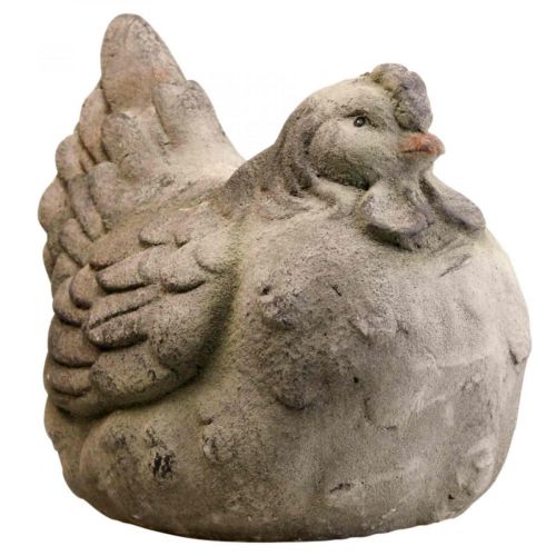 Floristik24 Deco kurczak duża szara ceramiczna dekoracja wiosenna w stylu vintage 30cm