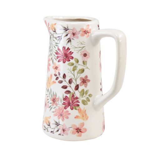 Floristik24 Dekoracyjny dzbanek kwiaty ceramiczny wazon fajansowy vintage 19,5cm