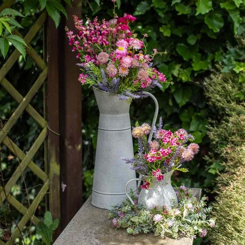 Floristik24 Dekoracyjny dzban metalowy metalowy dzbanek rustykalny biały Ø16,5 cm wys. 41 cm