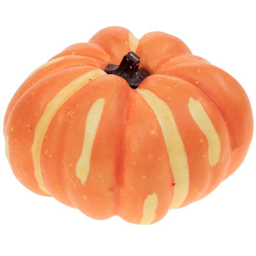 Floristik24 Dekoracja dyni na Halloween, jesienna dekoracja stołu pomarańczowa 12,5 cm W7 cm 4szt