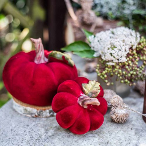 Floristik24 Deco dynia czerwona dekoracja stołu jesienna poliresin 10,5 × 9 cm 2 szt.