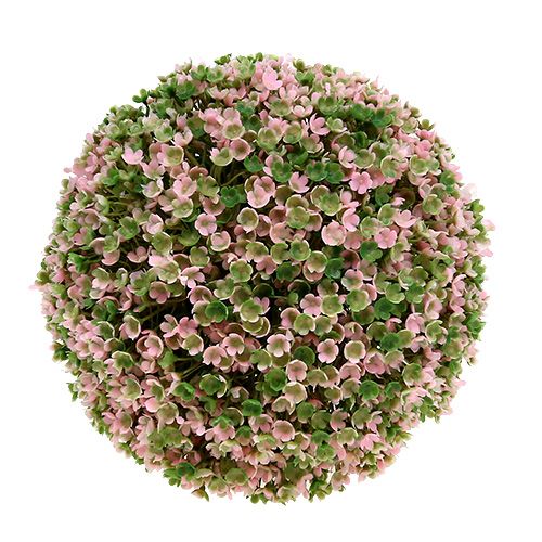 Kula dekoracyjna różowa zielona sztuczna kula kwiatowa Ø18cm 1szt
