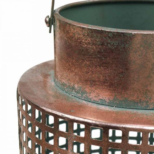 Produkt Dekoracyjna latarnia metalowa latarnia z uchwytem w kształcie róży Ø18cm W29cm
