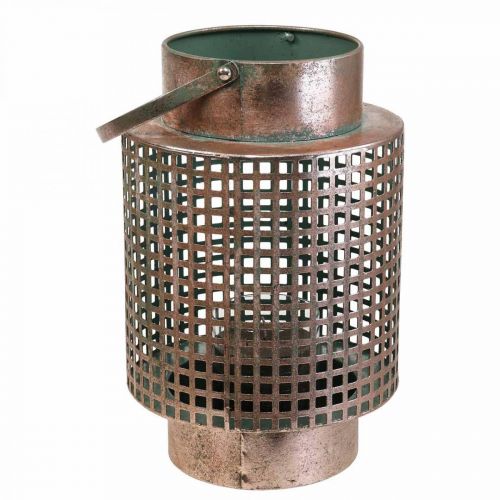 Produkt Dekoracyjna latarnia metalowa latarnia z uchwytem w kształcie róży Ø18cm W29cm