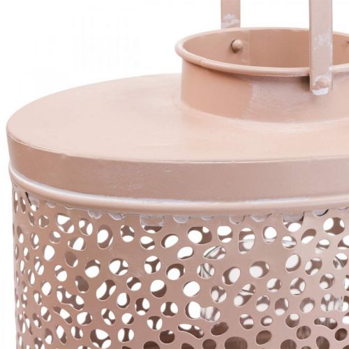 Produkt Latarnia dekoracyjna owalna różowa lampion dekoracja stołu metalowa 27×16×23cm