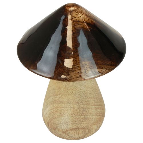 Produkt Grzyb dekoracyjny Grzyb drewniany z efektem naturalnego brązu połysk Ø7,5cm W10cm