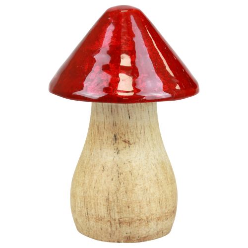 Produkt Grzyby dekoracyjne Grzyby drewniane czerwony połysk dekoracja jesienna H6/8/10cm zestaw 3 szt