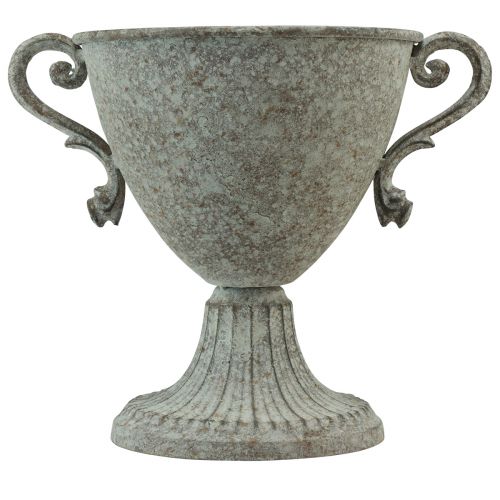 Floristik24 Ozdobne trofeum z uchwytem metalowym brązowo-białym Ø15cm W19,5cm