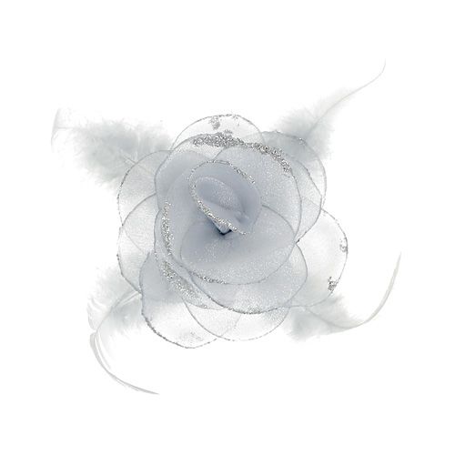 Floristik24 Różyczka ozdobna na klips Ø10cm srebrna 2szt