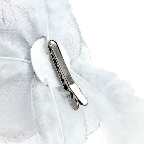 Floristik24 Różyczka ozdobna na klips Ø10cm srebrna 2szt