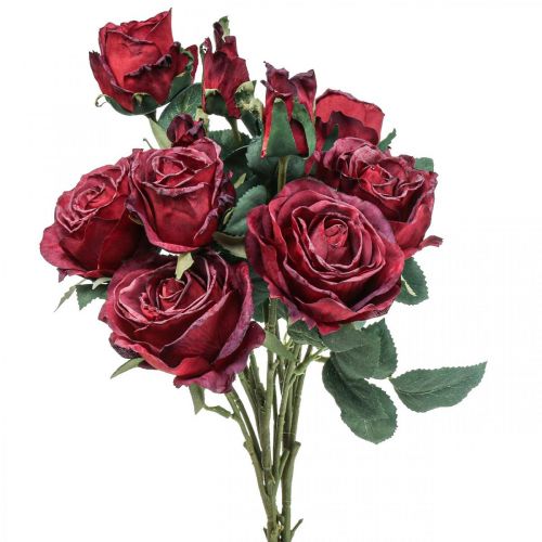 Produkt Deco róże czerwone sztuczne róże jedwabne kwiaty 50cm 3szt