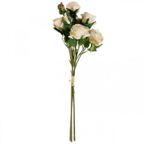 Floristik24 Deco Roses Kremowe Sztuczne Róże Jedwabne Kwiaty 50cm 3szt