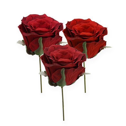 Floristik24 Deco Rose Head Red Ø9cm 6szt.