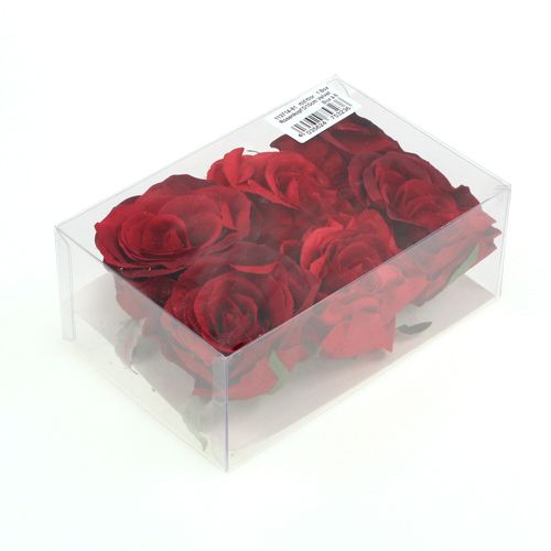 Floristik24 Deco Rose Head Red Ø9cm 6szt.