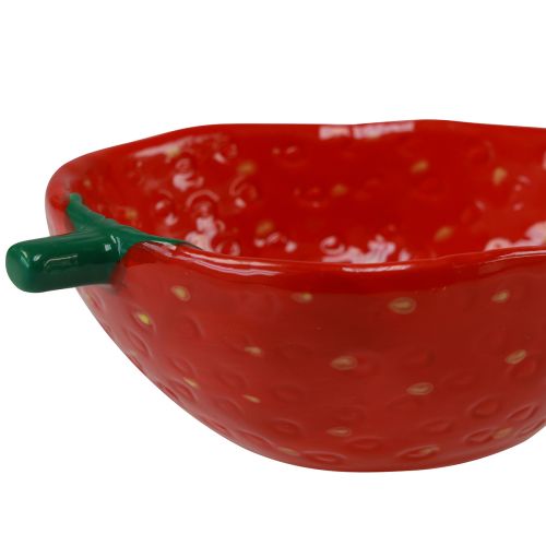 Floristik24 Miska dekoracyjna truskawkowa miska ceramiczna czerwona 12,5×15,5cm 2szt