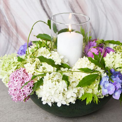 Floristik24 Deco miska duża metalowa zielona dekoracja stołu vintage Ø42cm