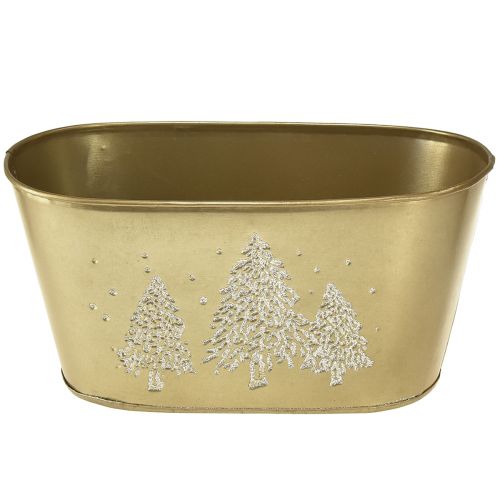 Produkt Ozdobna misa owalna donica na choinkę złota 24×13×12,5cm