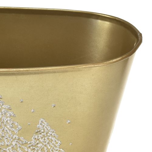 Produkt Ozdobna misa owalna donica na choinkę złota 24×13×12,5cm