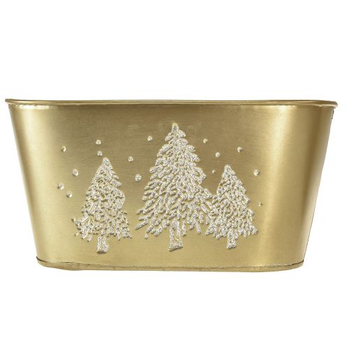 Produkt Ozdobna misa owalna donica na choinkę złota 24×13×12,5cm