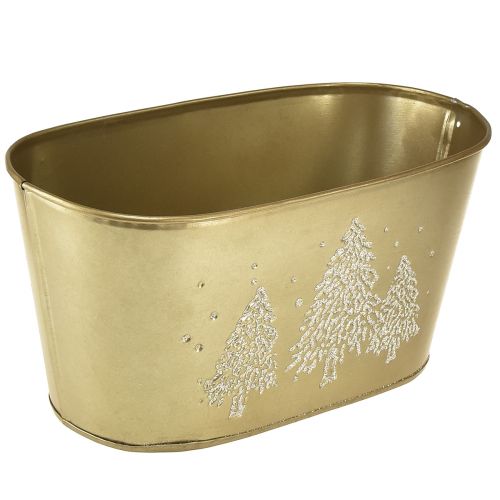 Floristik24 Ozdobna misa owalna donica na choinkę złota 24×13×12,5cm
