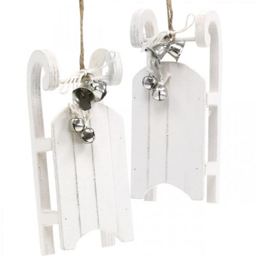 Produkt Sanie dekoracyjne białe srebrne ze sznurkiem dzwonkowym dł.13cm 4szt