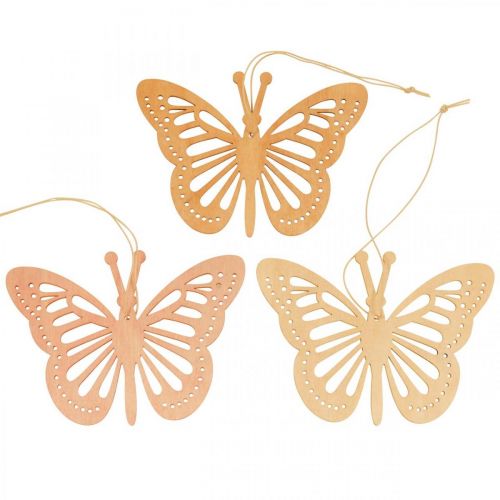 Dekoracyjny wieszak motylki pomarańczowo/różowo/żółty 12cm 12szt