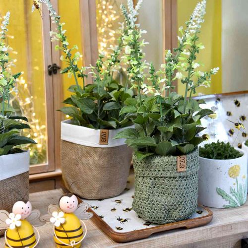 Floristik24 Taca dekoracyjna drewniana kwadratowa taca na pszczoły letnia taca dekoracyjna 35 × 23,5 × 2 cm