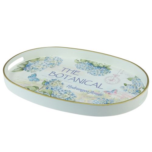 Floristik24 Taca dekoracyjna hortensje plastikowa taca biała 39×27,5cm
