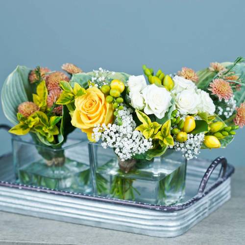 Floristik24 Dekoracyjna taca z uchwytami metal srebrny 30cm/37cm/45cm zestaw 3 szt