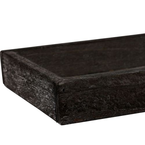 Floristik24 Taca dekoracyjna, podłużna taca drewniana, brązowa, rustykalna, 42×14×3cm