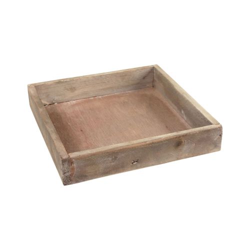 Taca dekoracyjna kwadratowa taca drewniana naturalna 20×20×3,5cm 2szt